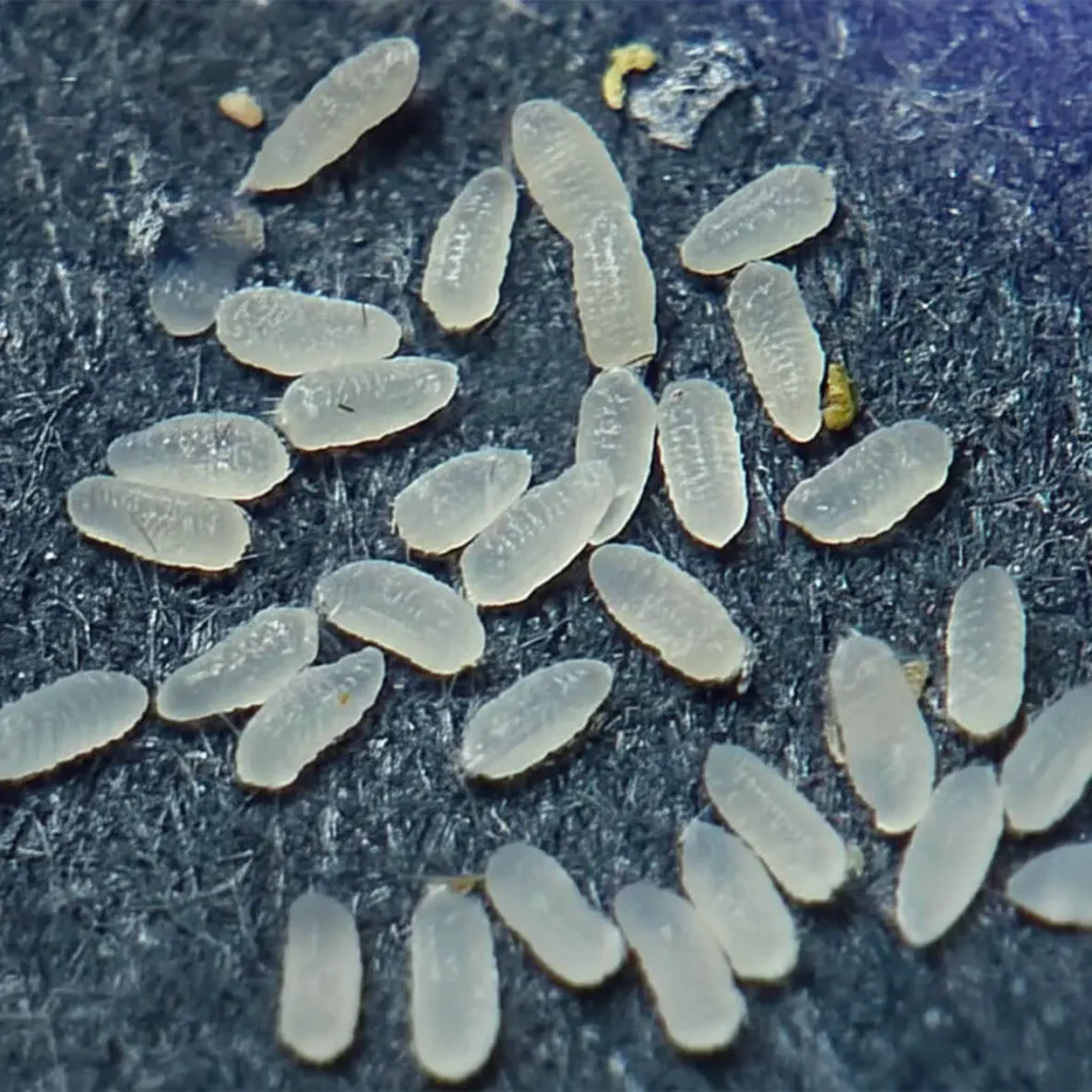 Les œufs d'insectes nuisibles dans un coin