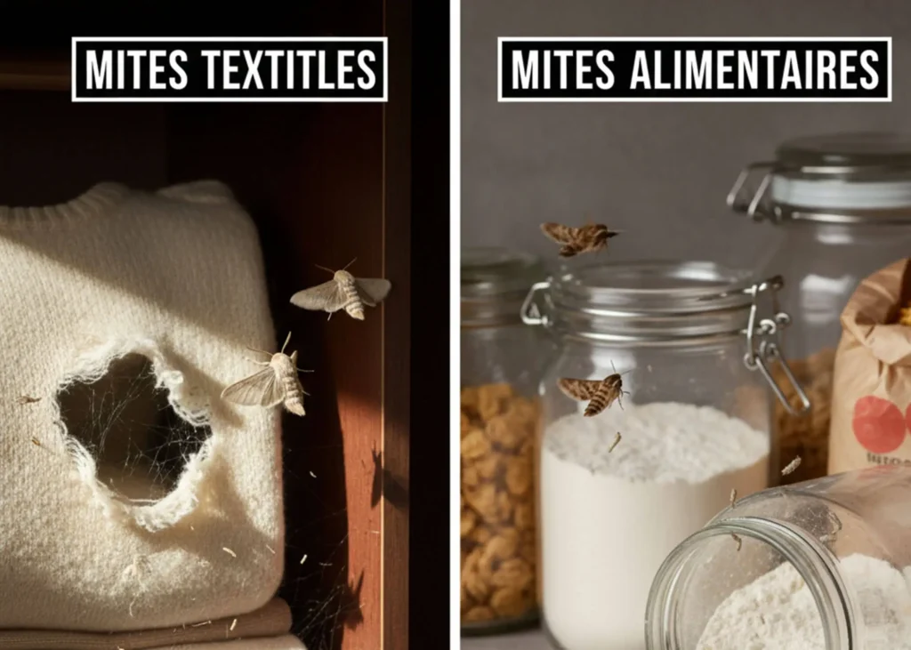 Mites textiles ou mites alimentaires