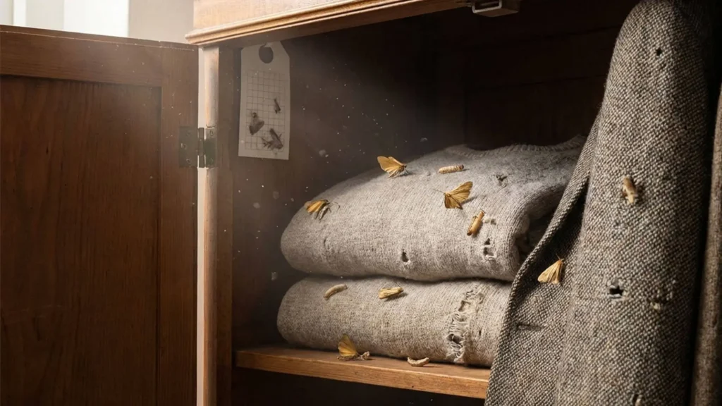 Les signes d'une infestation de mite textiles